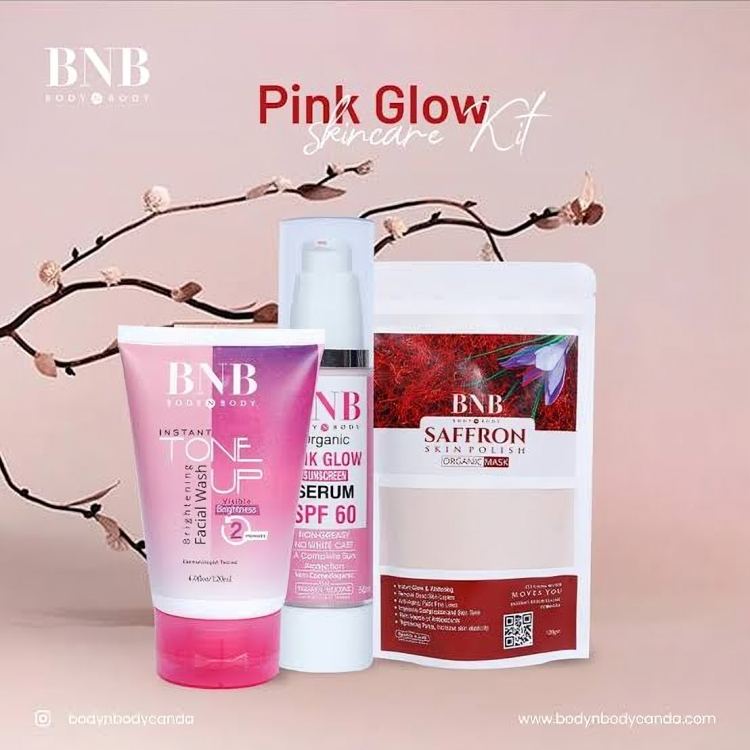 BNB Pink Glow Kit ( Tone up Facewash + Saffron Face Mask + Pink Glow Sunscreen)