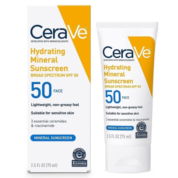 Cerave Hydrating Mineral Sunscreen SPF 50 -75ml – Cerave Hydrating Sunblock