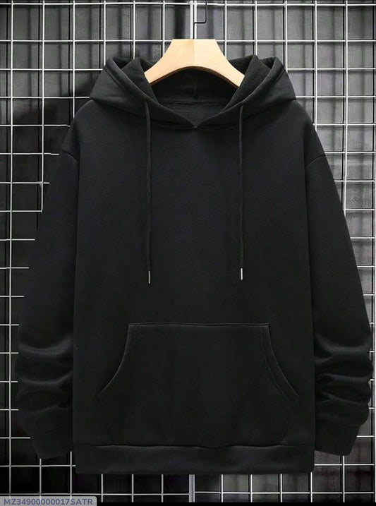 Men's Plain Black Hoodie